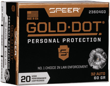 Speer .32 ACP Gold Dot Personal Protection 60gr BHP Ammo