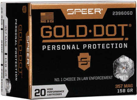 Speer .357 Magnum Gold Dot Personal Protection 158gr BHP Ammo