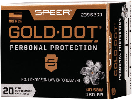 Speer .40 S&W  Gold Dot Personal Protection 180gr HP Ammo