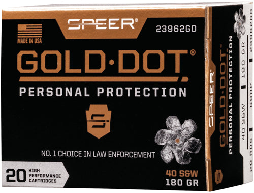 Speer .40 S&W  Gold Dot Personal Protection 180gr HP Ammo