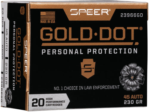 Speer .45 ACP/Auto Gold Dot Personal Protection 230gr BHP Ammo