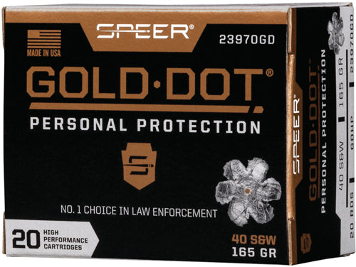 Speer .40 S&W Gold Dot Personal Protection 165gr HP Ammo