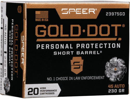 Speer .45 ACP Gold Dot Personal Protection 230gr HP Ammo