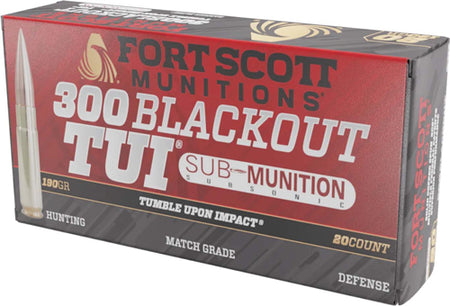 Fort Scott Munitions .300 AAC Blackout TUI 190gr Solid Copper Spun Ammo