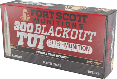 Fort Scott Munitions .300 AAC Blackout TUI 190gr Solid Copper Spun Ammo