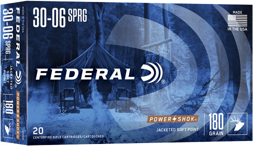 Federal .30-06 Springfield PowerShok 180gr JSP Ammo