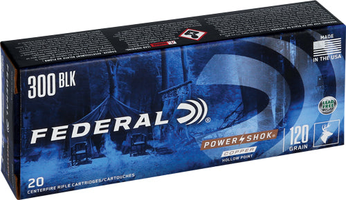 Federal .300 AAC Blackout PowerShok 120gr HP Ammo