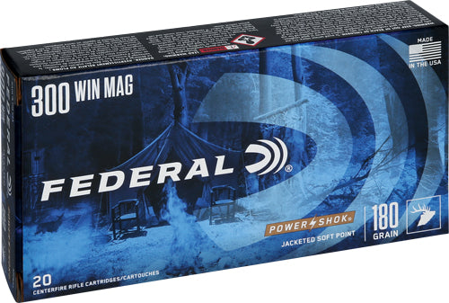 Federal .300 Winchester Mag PowerShok 180gr JSP Ammo