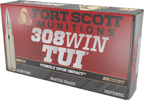 Fort Scott Munitions 308150SCV2 Tumble Upon Impact (TUI) Solid Copper Spun 150 Grain .308 Win / 7.62x51mm 2904 fps