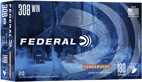 Federal .308 Win PowerShok 180gr JSP Ammo