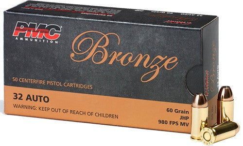 PMC .32 ACP Bronze 60gr JHP Ammo