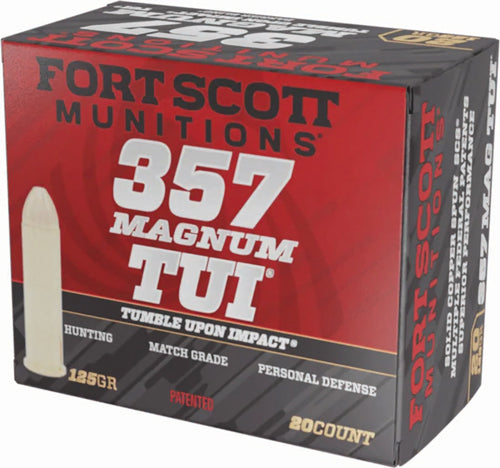 Fort Scott Munitions 357MAG125SCV Tumble Upon Impact (TUI) Solid Copper Spun 125 Grain .357 Magnum 1424 fps