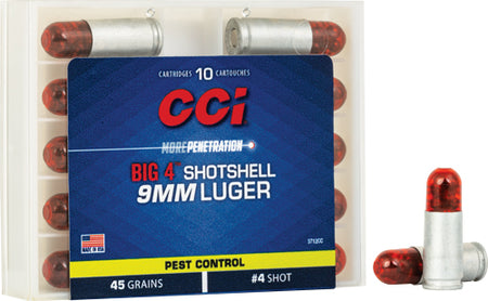 CCI 9mm Luger Big 4 Shotshell 45gr #4 Shot