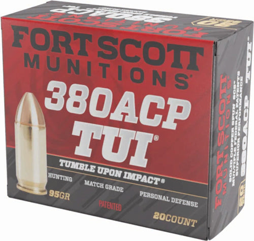 Fort Scott Munitions 380095SCV Tumble Upon Impact (TUI) Solid Copper Spun 95 Grain .380 ACP/Auto 940 fps