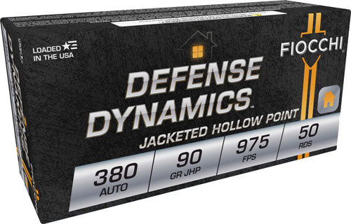 Fiocchi .380 ACP Defense Dynamics 90gr JHP Ammo