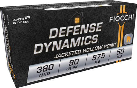 Fiocchi .380 ACP Defense Dynamics 90gr JHP Ammo