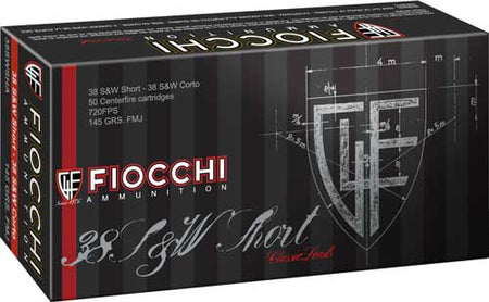 Fiocchi .38 S&W Short Heritage 145gr FMJ Ammo