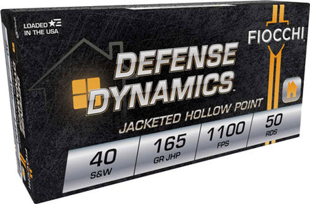 Fiocchi .40 S&W Defense Dynamics 165gr JHP Ammo