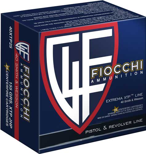 Fiocchi 40XTP25 Hyperformance Hornady XTP Hollow Point 155 Grain .40 S&W 1160 fps