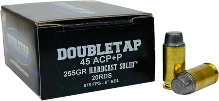 DoubleTap .45 ACP/Auto Hardcast +P 255gr Wadcutter Ammo