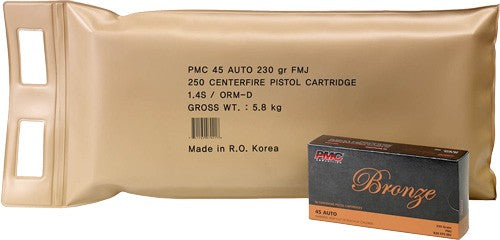 PMC .45 ACP Bronze 230gr FMJ Ammo - 250 Rounds