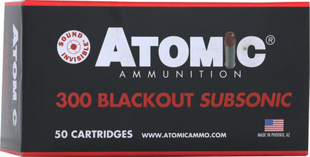 Atomic .300 AAC Blackout Subsonic 220gr BTHP Ammo