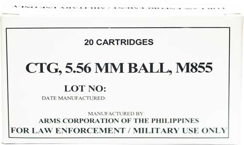 Armscor 5.56x45mm NATO M855 62gr FMJ Ammo