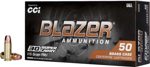 CCI .30 Super Carry Blazer Brass 115gr FMJ FN Ammo