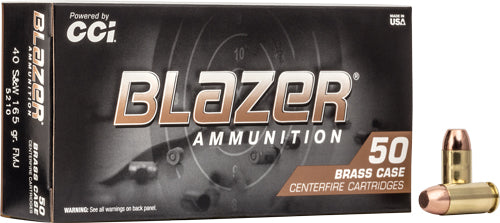 CCI Blazer .40 S&W 165gr Brass FMJ Ammo