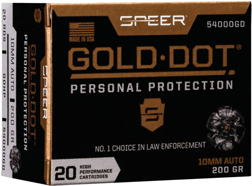 Speer 10mm Auto Gold Dot Personal Protection 200gr HP Ammo