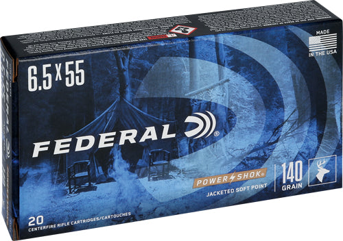 Federal 6.5x55mm Swedish PowerShok 140gr JSP Ammo