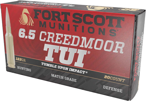Fort Scott Munitions 6.5CM123SCV11 Tumble Upon Impact (TUI) Solid Copper Spun 123 Grain 6.5mm Creedmoor 2768 fps