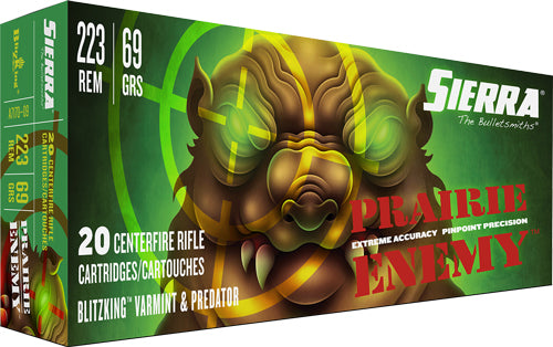 Sierra .223 Remington Prairie Enemy 69gr BlitzKing PT Ammo