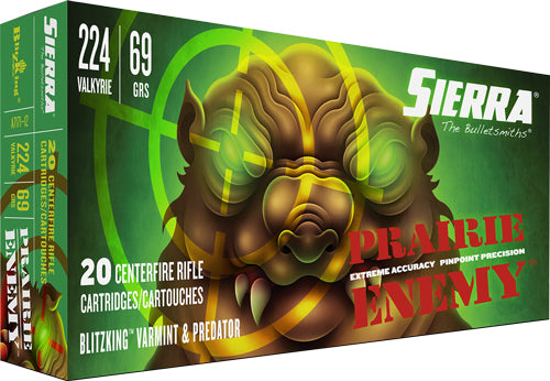 Sierra .224 Valkyrie Prairie Enemy 69gr BlitzKing Ammo