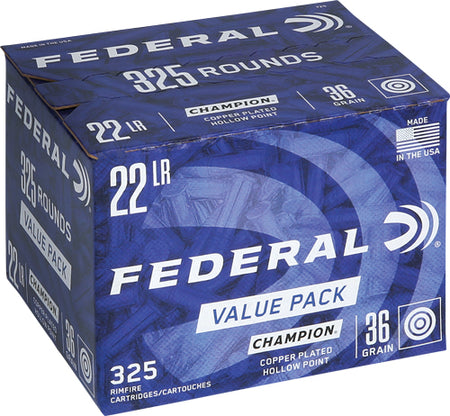 Federal .22 LR Champion Training 36gr CPHP Ammo - Value Pack