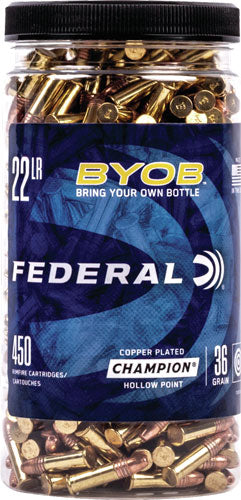 Federal 750BTL450 BYOB Champion Training BYOB Copper Plated Hollow Point 36 Grain .22 Long Rifle 1260 fps