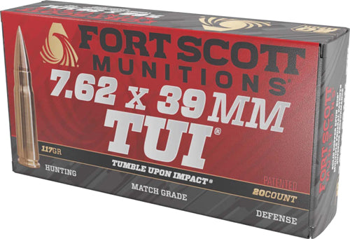 Fort Scott Munitions 7.62x39mm TUI 117gr Solid Copper Spun Ammo