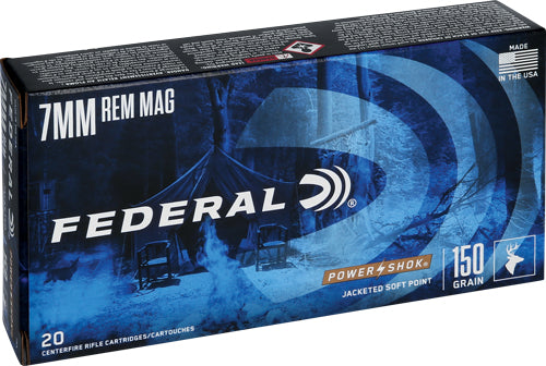 Federal 7mm Remington Mag PowerShok 150gr JSP Ammo