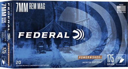 Federal 7mm Remington Mag PowerShok 175gr JSP Ammo