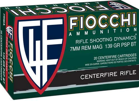 Fiocchi 7mm Remington Mag Field Dynamics 139gr JSP Ammo