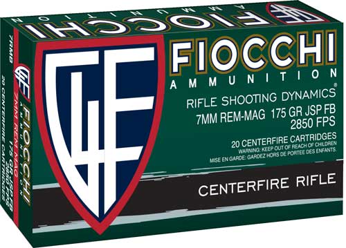 Fiocchi 7mm Remington Mag Field Dynamics 175gr JSP Ammo