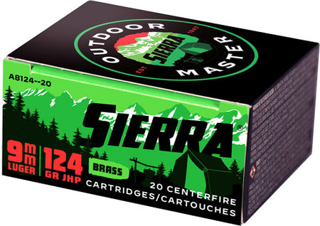 Sierra 9mm Luger Outdoor Master 124gr JHP Ammo