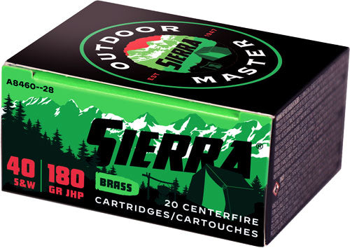 Sierra A846028 Outdoor Master Jacketed Hollow Point 180 Grain .40 S&W
