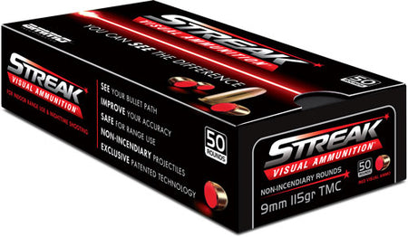 Ammo Inc 9mm Luger Streak Visual Red Tracer 115gr TMC Ammo
