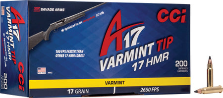 CCI .17 HMR A17 17gr Tipped Varmint Ammo