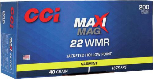 CCI .22 WMR Maxi-Mag Varmint 40gr JHP Ammo