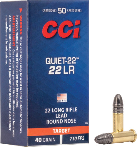 CCI .22 LR Quiet-22 40gr LRN Ammo