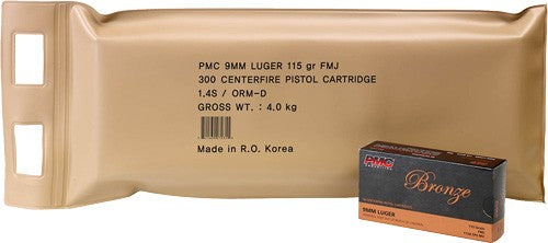 PMC 9mm Luger Bronze 115gr FMJ Ammo