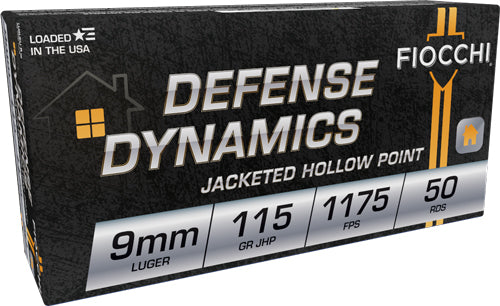 Fiocchi 9APHP Defense Dynamics Jacketed Hollow Point 115 Grain 9mm Luger/Parabellum 1175 fps