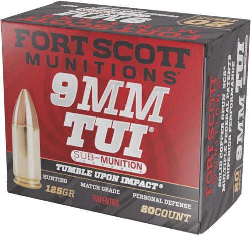 Fort Scott Munitions 9mm Luger TUI 125gr Solid Copper Spun Ammo